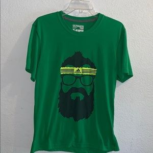 Adidas Green Bearded Man Hipster Ultimate Tee